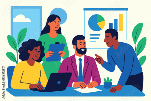 Different kind of bussiness meating Flat style