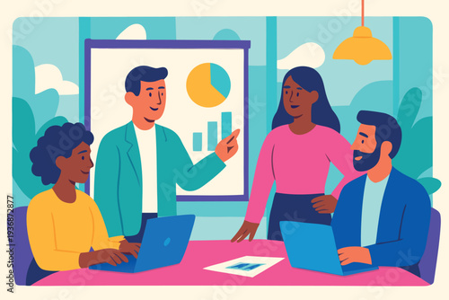 Different kind of bussiness meating Flat style