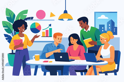 Different kind of bussiness meating Flat style