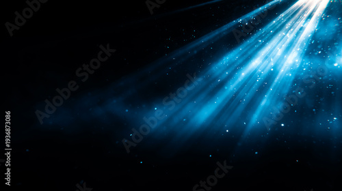 幻想的なブルーの光線と漂うスモーク