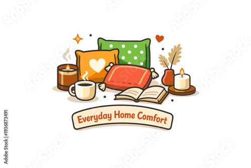 Home decoration ideas expressing warmth and personality shown through cushions, candles, and soft decor accents, creating a relaxed and lived-in mood. A
