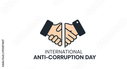 International Anti-Corruption Day handshake symbolizing unity and transparency.