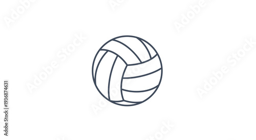 Simple line drawing of a volleyball on white background.