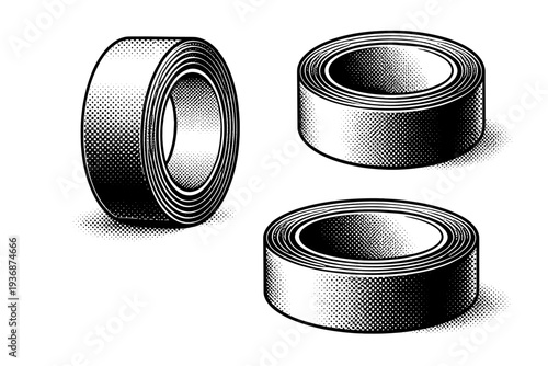 Packing Tape Roll ? side profile focus. A packing tape roll emphasizing side profile, edge thickness, and layered tape windings, represented as the same roll