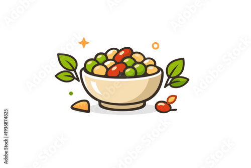 Plant-based protein focused on everyday food choices with a bowl of legumes and subtle leaf accents, conveying nourishment, simplicity, and plant-forward