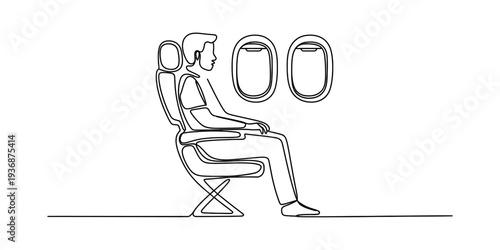 Businesswoman relaxing in office chair clock time management concept line art