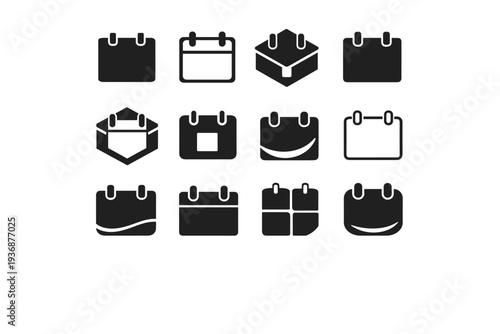 Thursday. Icon set. Set Logo of Thursday: weekday block. harmonious logo variations of the same emblematic concept, each with different artistic interpretation