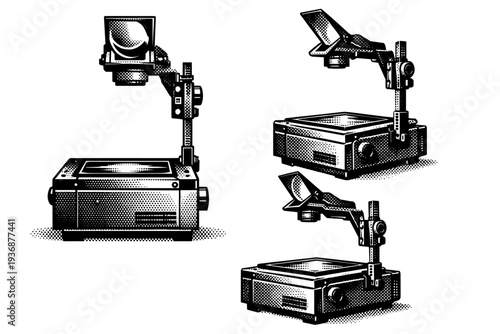 Overhead projector ? industrial design overhead projector. A realistic industrial-style overhead projector presented as a single object in three