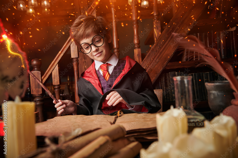 Naklejka premium Young Wizard Student