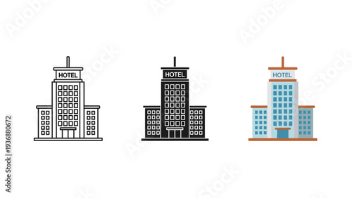 Hotel Building Business Icon