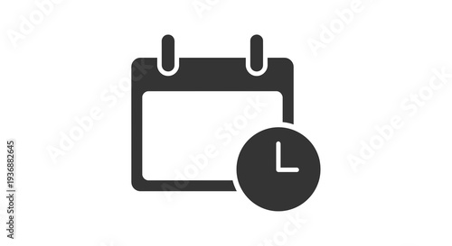 Calendar and Clock Icon Vector Illustration for Scheduling, Time Management, and Planning Concepts
