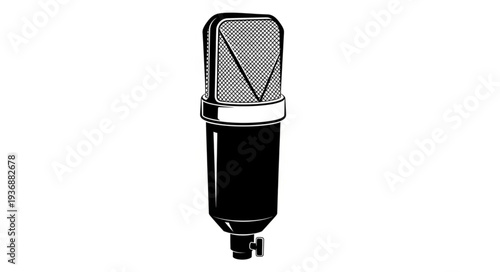 Professional studio microphone illustration, capturing audio with precision and clarity.