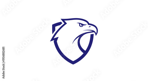 Eagle head logo design with shield emblem.