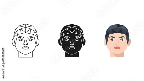 Face Recognition Technology Identification Concept
