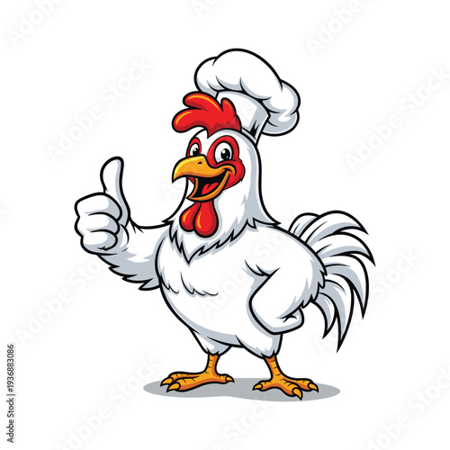 Wallpaper Mural Cute Cartoon Chicken Chef Giving Thumbs Up Print Torontodigital.ca