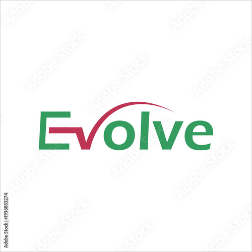 Evolve Letter Logo Vector Icon Modern Green Red Typography swoosh dynamic  Brand Identity Design