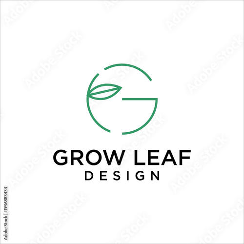 initial TG or GT Grow Leaf Circle Logo Vector Icon Modern Eco Nature Organic Brand Identity Design
