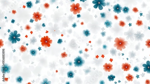 Vibrant red and blue flowers on pristine white background stunning red and blue blossoms against simple white backdrop