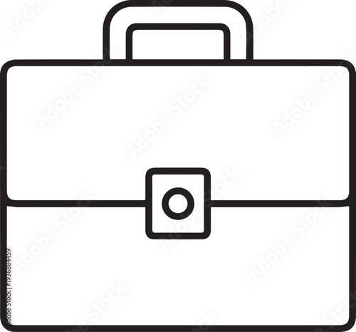 Black vector briefcase icon illustration for business and travel design