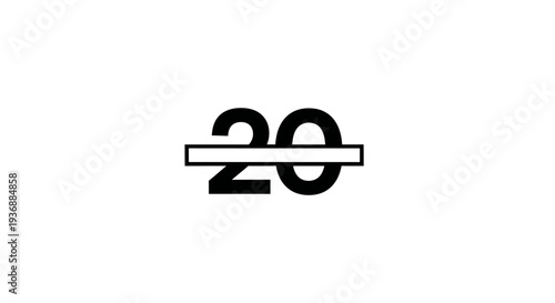 Simple black and white number twenty logo design.