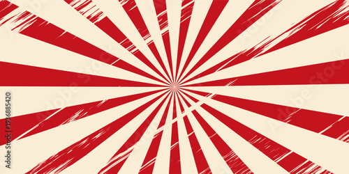 vintage japan red rising sun, sun ray vintage red rising sun background. vector illustration of a rising sun background with a grunge texture.eps.10.