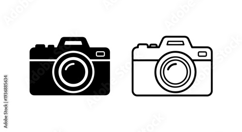 Classic Digital Camera Icon. Photography Photo Capture Device Symbol Vector Illustration