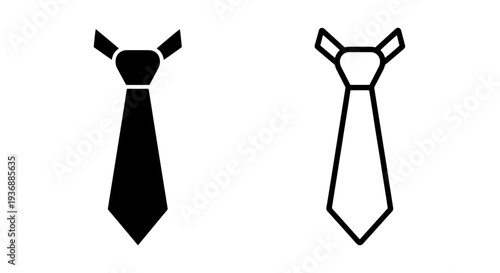 Business Formal Necktie Icon. Elegant Men's Fashion Accessory Symbol Vector Illustration