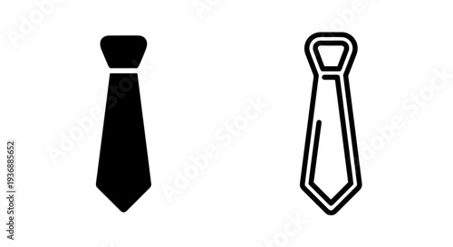 Professional Business Necktie Icon. Corporate Formal Wear Accessory Symbol Vector Illustration
