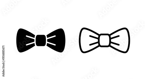 Simple Bow Tie Icon. Formal Evening Fashion Accessory Symbol Vector Illustration