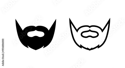 Trendy Hipster Beard Icon Vector for Male Grooming