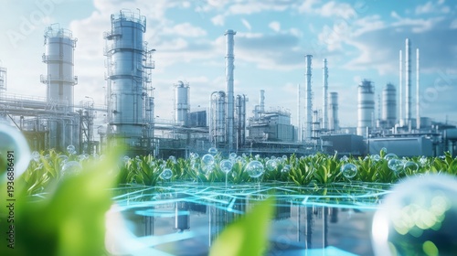 Green hydrogen energy concept with futuristic facility background --ar 16:9 --v 6.1 Job ID: 3e72c58e-bae7-4b32-823e-7beeb4ade2b1