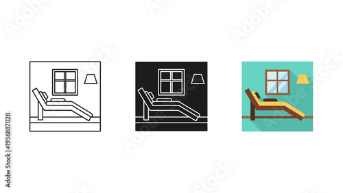 Therapy Couch Window Lamp Medical Concept