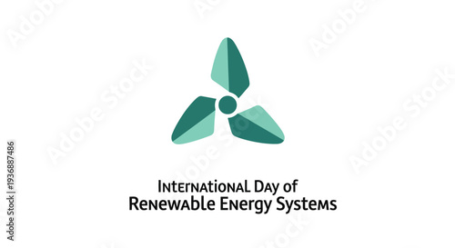 International Day of Renewable Energy Systems logo with green leaves.