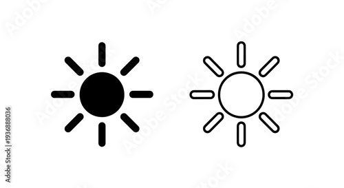 Bright Sun Weather Icons for Climate and Summer Theme Design