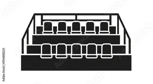 Minimalist Two-Tiered Stadium Bleachers Icon