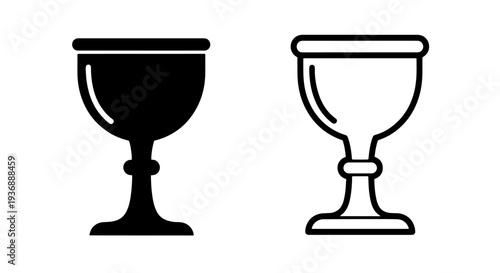 Decorative wine goblet chalice icon set for liturgical use fine dining and celebratory events