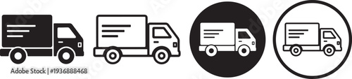 Truck icons in various states of delivery and magnification