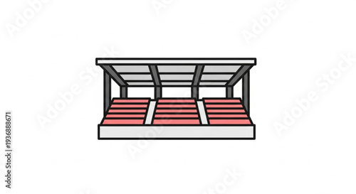 Modern Stadium Bleacher and Spectator Stand Icon