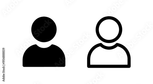 Profile avatar and member account icons for mobile app UI and website user management