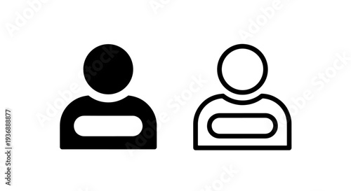 Identity profile icons with name tag placeholder for membership and employee identification