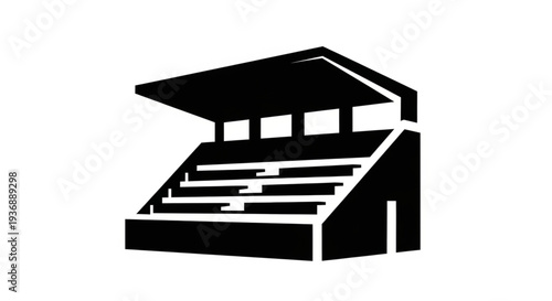 Minimalist Stadium Grandstand and Spectator Stand Silhouette Icon