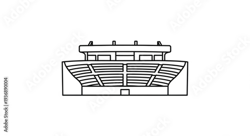 Minimalist Curved Stadium Grandstand Line Art Icon