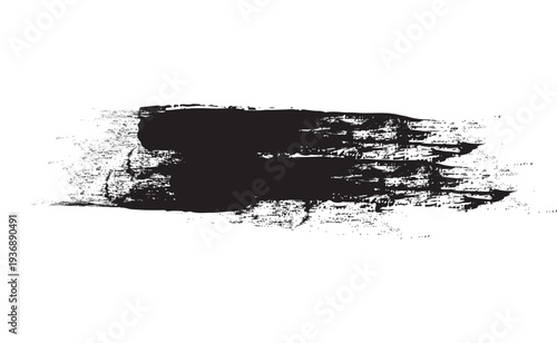 Black brush stroke art with white background abstract painting