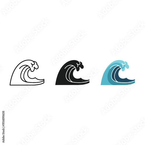 Wave Icon Set Vector Water Element