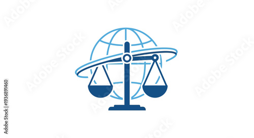 Global Justice Scales Symbolizing Fairness and Equality.
