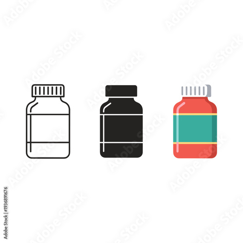 Pill Bottle Icon Pack Health Pharmacy