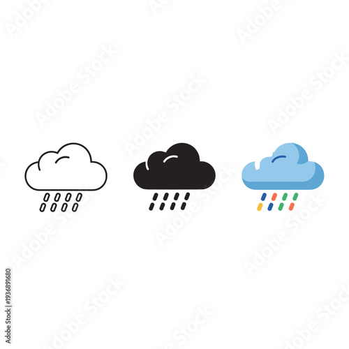 Rain Cloud Icons Weather Icons