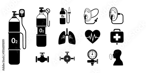 Oxygen Tank Medical Gas Cylinder Icon