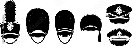 Marching band hat silhouette set
