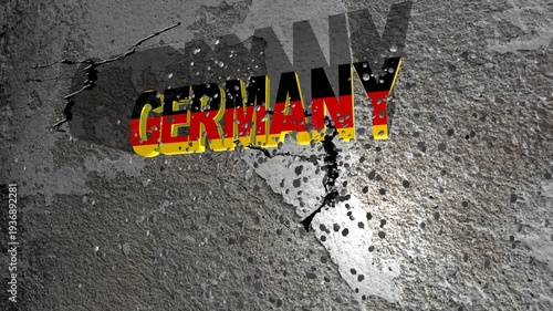 Wallpaper Mural Germany 3D Flag Letters on Cracked Concrete Wall Urban Grunge Patriotism and Decay Torontodigital.ca